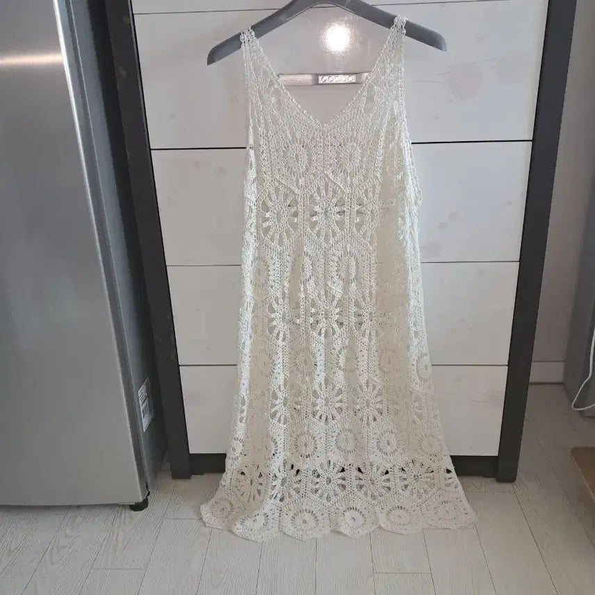 [BUNJANG] Ivory Crochet Long Dress / 아이보리크로세원피스