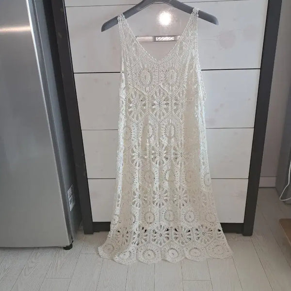 [BUNJANG] Ivory Crochet Long Dress / 아이보리크로세원피스