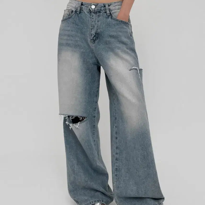 [BUNJANG] Black Up Frankie Low Wide Denim Pants S / 블랙업 프랭키 로우 와이드 데님팬츠 S
