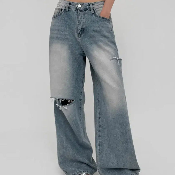 [BUNJANG] Black Up Frankie Low Wide Denim Pants S / 블랙업 프랭키 로우 와이드 데님팬츠 S