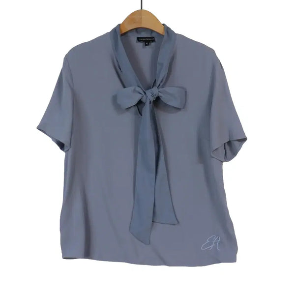 [BUNJANG] Emporio Armani Silk-Look Ribbon Blouse / EMPORIO ARMANI 엠포리오 아르마니 리본 블라우스 46 실크룩