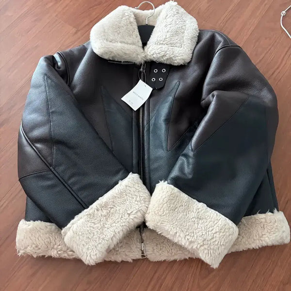 [BUNJANG] AECA WHITE FIRE FAUX MOUTON JACKET - BEIGE (L) / AECA WHITE FIRE FAUX MOUTON JACKET - BEIGE (L) 새상품 판매