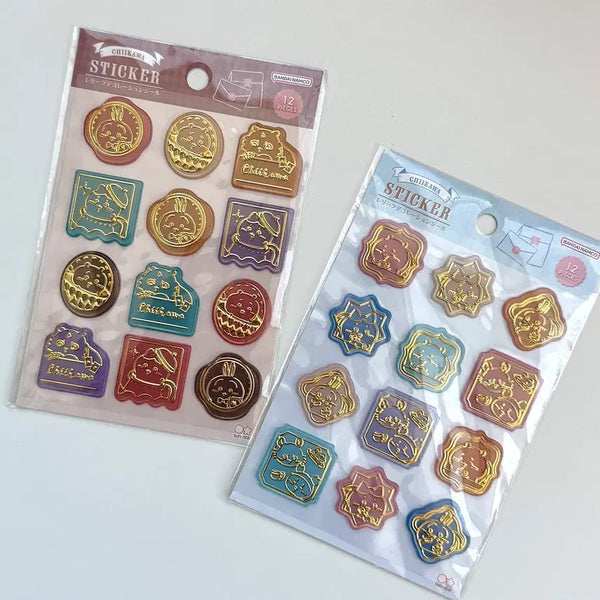 [BUNJANG] Chiikawa Relief Decoration Sticker Bundle Set / [일괄] 치이카와 레리프 데코레이션 스티커