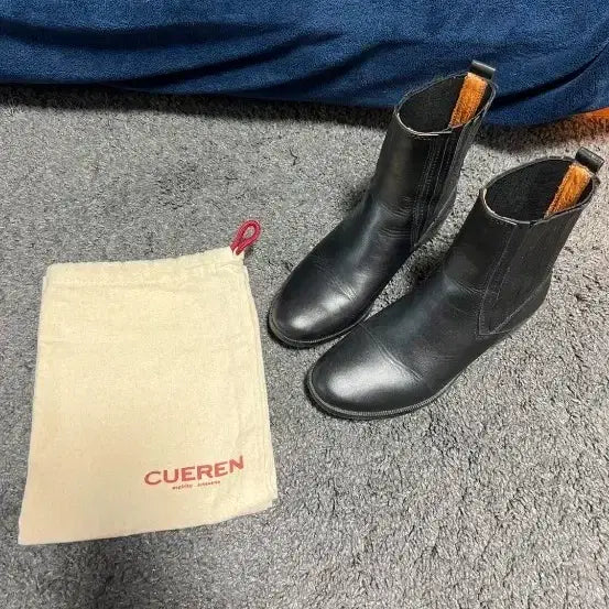 [BUNJANG] Kuern Chelsea Boots Black Leather / 쿠에른 첼시 부츠 블랙 230