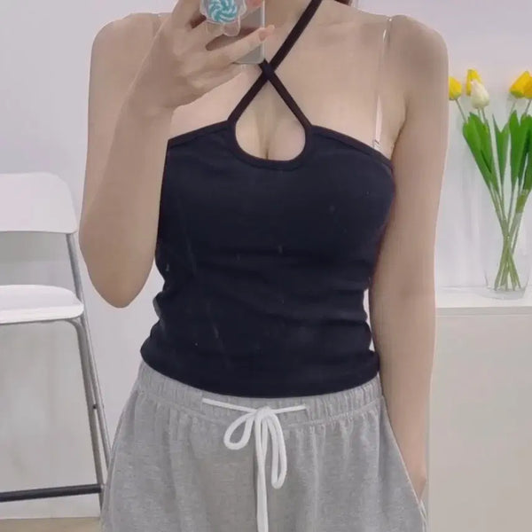 [BUNJANG] Halter Neck Sleeveless Top / 홀터 나시