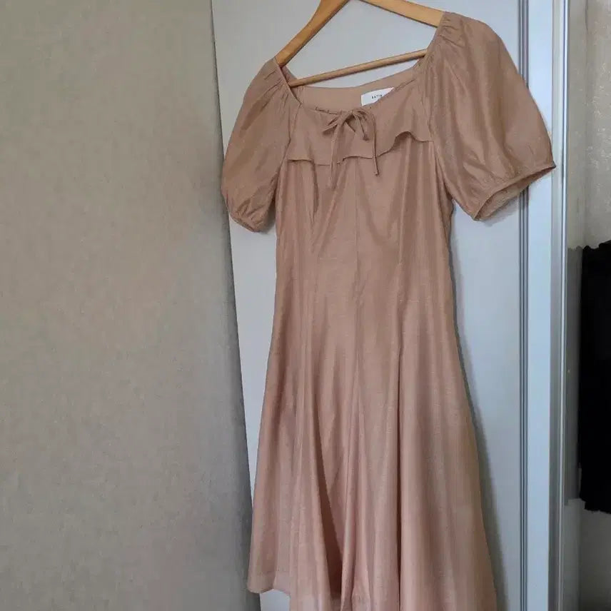 [BUNJANG] Shatin Linen Blend Midi Dress / 샤틴 린넨혼방 미디원피스