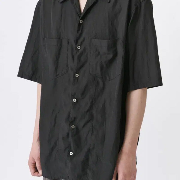 [BUNJANG] Years Ago Rayon Cotton Bowling Collar Shirt Black / [M] 이얼즈어고 레이온 코튼 볼링 카라 셔츠 블랙 새상품