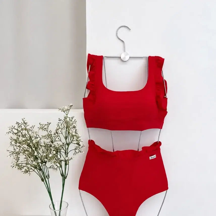 [BUNJANG] Anele Polewear Set Bikini Swimsuit Red Size S / (새상품) 아늘폴웨어 세트 S 폴웨어 폴댄스 폴복 폴프, 비키니, 수영복