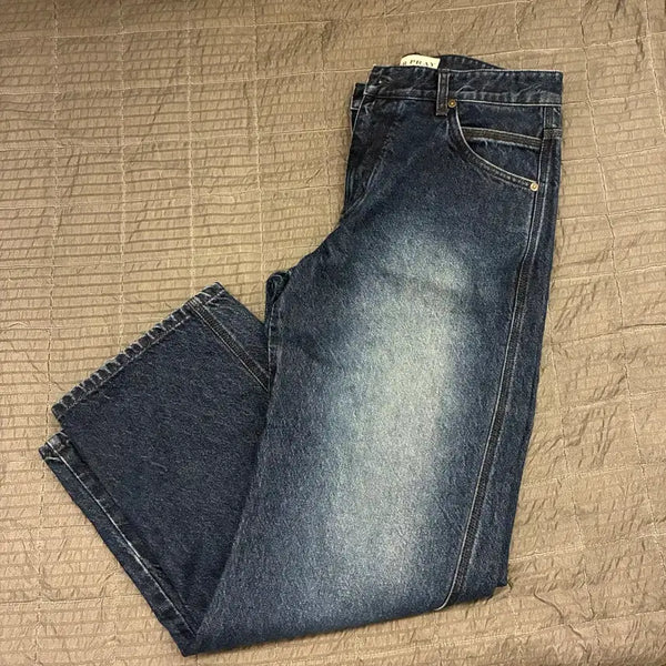 [BUNJANG] Afterpray Luna Curved Denim Jeans Washed Indigo / 에프터프레이 루나 커브드 데님 진 워시드 인디고