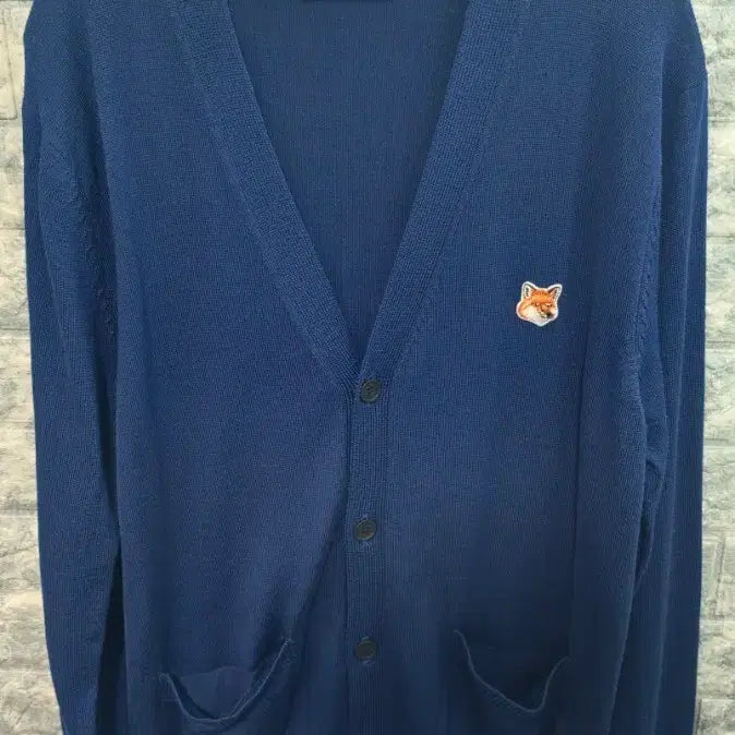 [BUNJANG] Maison Kitsuné Wool Cardigan Blue XL / 메종키츠네 울 가디건 XL 블루