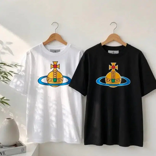 [BUNJANG] Vivienne Westwood Orb Short Sleeve T-Shirt White/Dark Navy / 비비안웨스트우드 오알비 반팔티 화이트/블랙