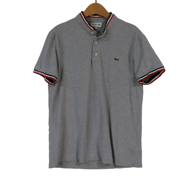 [BUNJANG] LACOSTE Grey Henly Neck Short Sleeve T-Shirt Size S / LACOSTE 라코스테 헨리넥 반팔 티셔츠 S 그레이 PK티