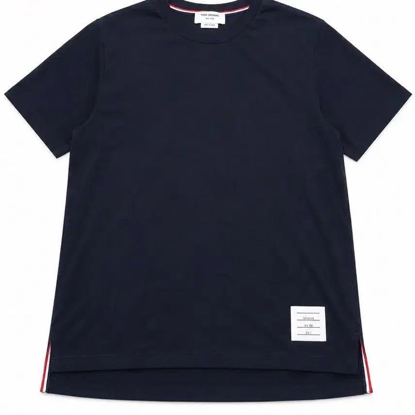 [BUNJANG] Thom Browne Tricolor Stripe Tab T-Shirt Navy Size 2 / 톰브라운 삼선탭 반팔티