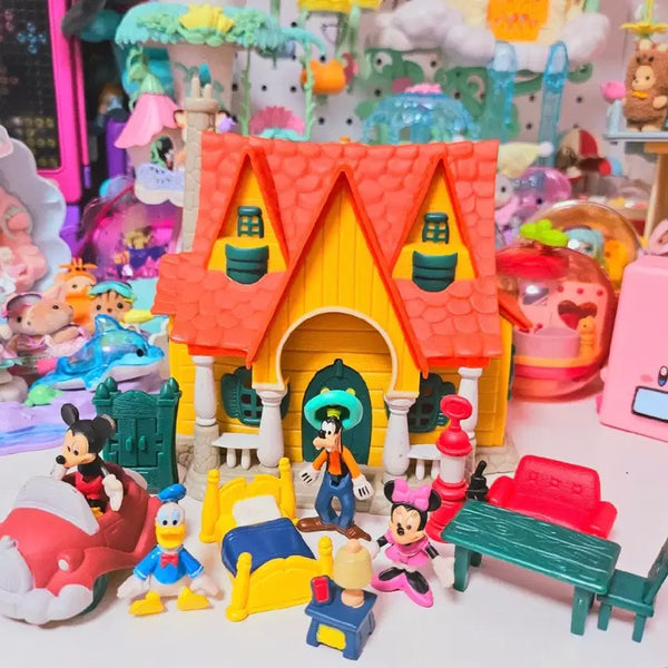 [BUNJANG] Vintage Mickey Mouse Friends House Figure Set / 빈티지 미키마우스 프렌즈 하우스