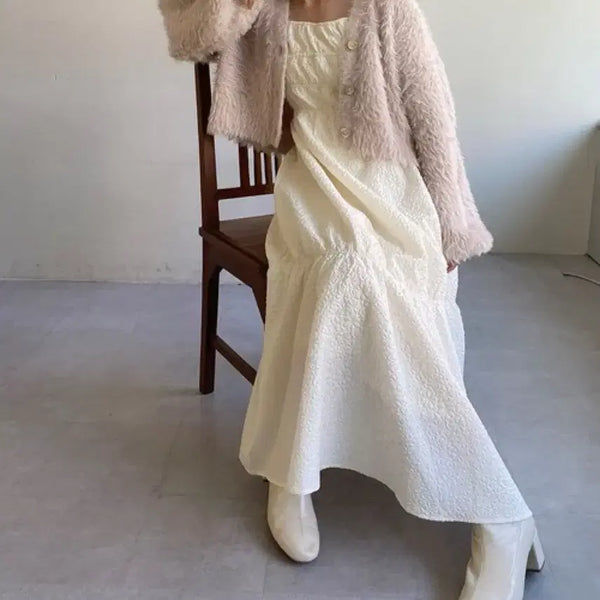 [BUNJANG] Nice Claup Ivory Long Dress / Nice claup 아이보리 롱원피스 양산형 지뢰계 스나계 스커트
