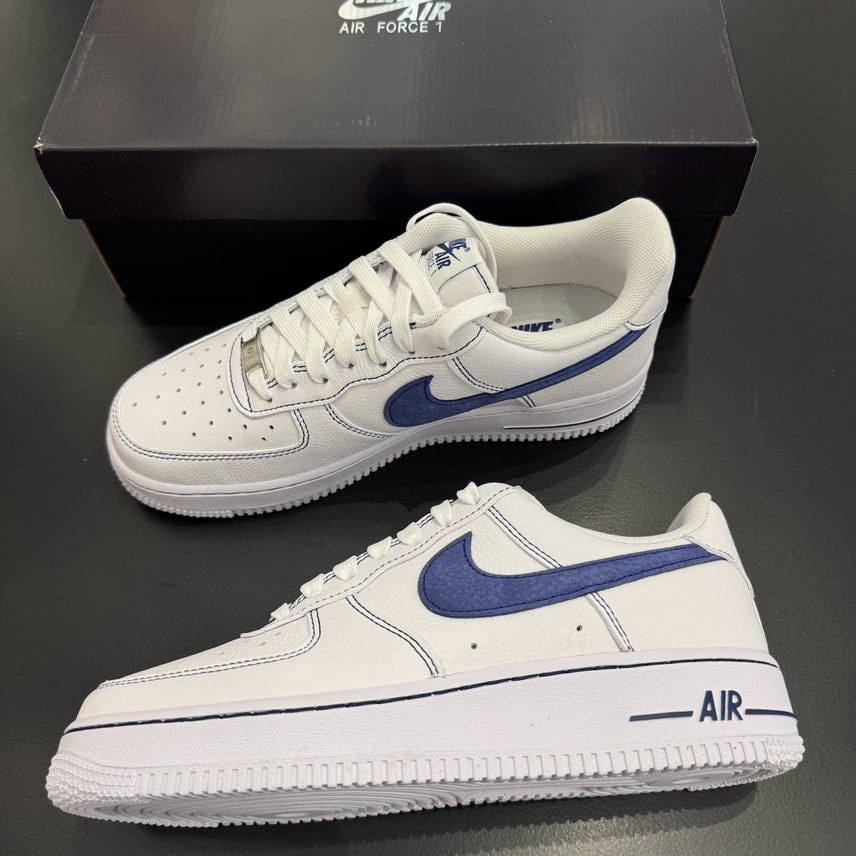 [BUNJANG] Nike Air Force 1 Low White Blue Stitch Unisex Casual Sneakers / 나이키 에어포스1 로우 화이트 블루 스티치 남녀공용 캐주얼 스니커즈