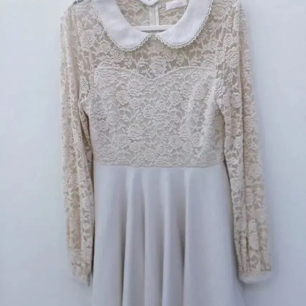 [BUNJANG] LIZLISA Vintage Rose Lace Knit Collar Dress / 빈티지 리즈리사 LIZLISA 장미 레이스 니트 카라 레이스 원피스 판매해요!