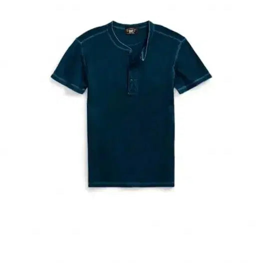 [BUNJANG] RRL Indigo Waffle Henley Short Sleeve T-Shirt / RRL 인디고 반팔 헨리넥 XL > L 교환