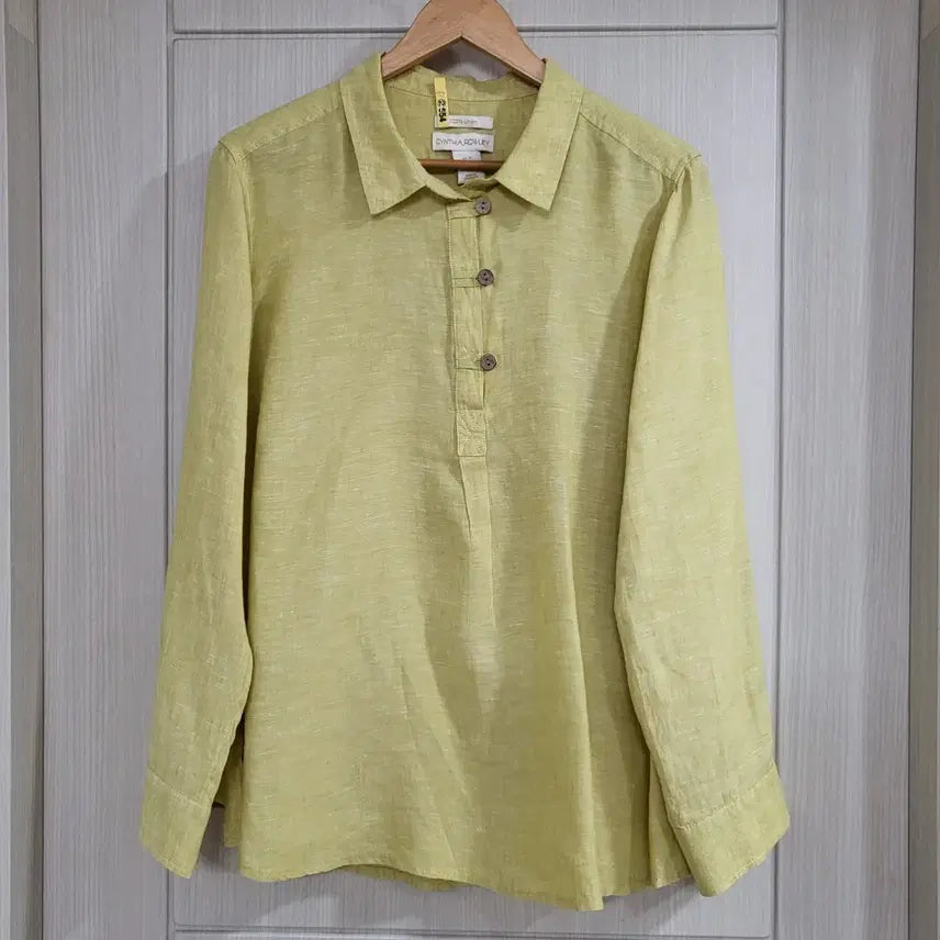 [BUNJANG] Cynthia Rowley Linen Shirt Yellow / 새상품 신시아로리 린넨 셔츠 옐로우