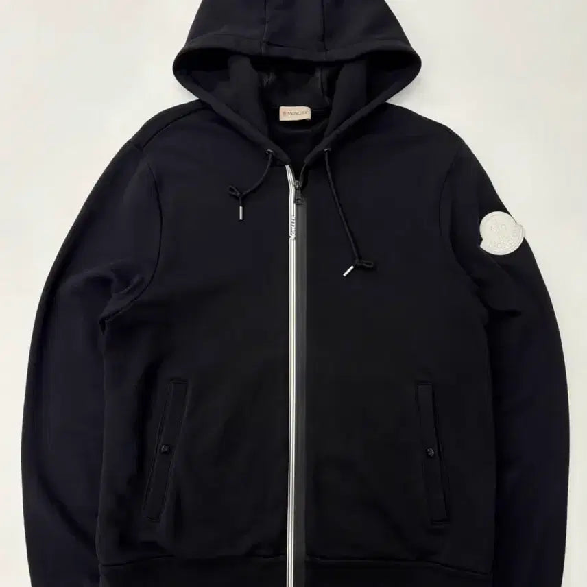 [BUNJANG] Moncler Big Patch Zip-Up Hoodie Black M / 몽클레어 빅패치 후드집업