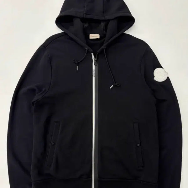 [BUNJANG] Moncler Big Patch Zip-Up Hoodie Black M / 몽클레어 빅패치 후드집업