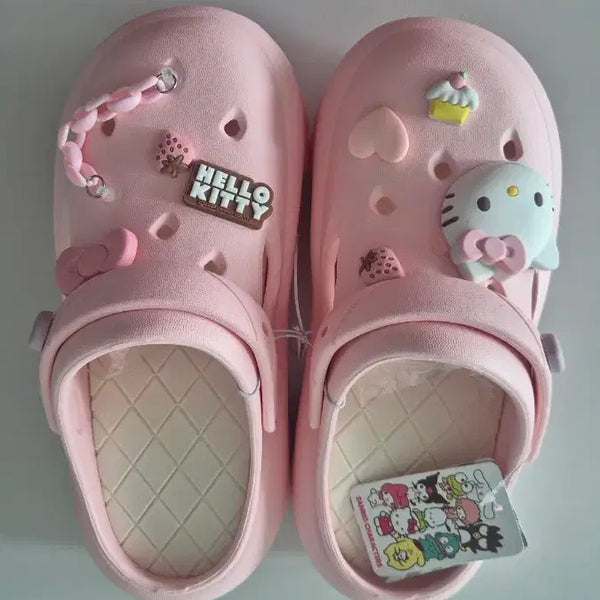 [BUNJANG] Sanrio Hello Kitty Crocs Style Sandals (Pink, 250mm) / 새상품 산리오 키티 크록스 슬리퍼 샌들 여름 250mm