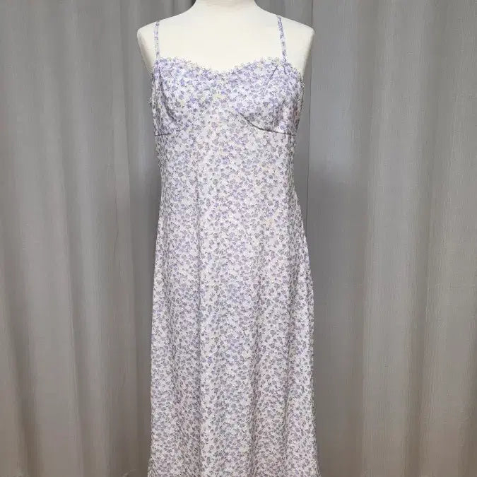 [BUNJANG] Floral Sleeveless Slip Bustier Long Dress / 새상품 플로럴 나시 슬립 뷔스티에 원피스