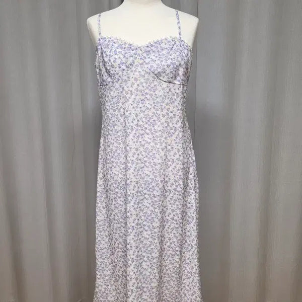 [BUNJANG] Floral Sleeveless Slip Bustier Long Dress / 새상품 플로럴 나시 슬립 뷔스티에 원피스