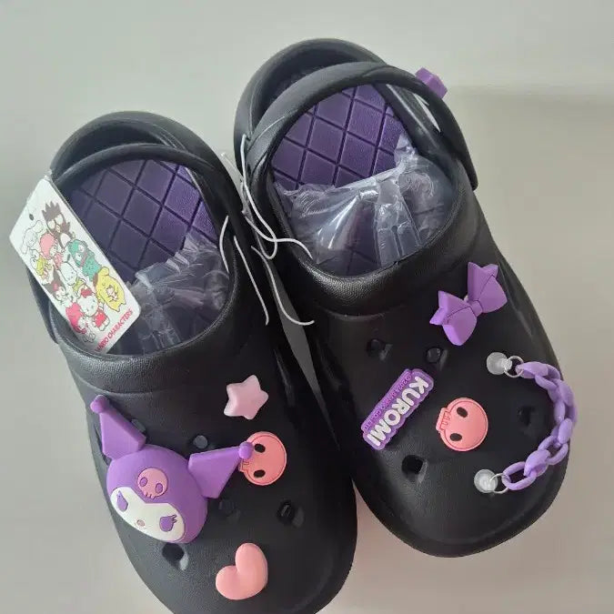 [BUNJANG] Sanrio Kuromi Summer Clogs Sandals Shoes 240mm / 새상품 산리오 쿠로미 크록스 샌달 슬리퍼 여름 신발 240mm