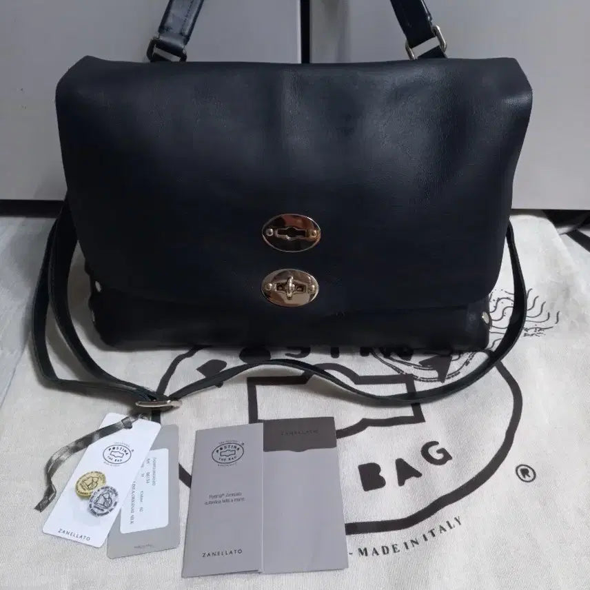 [BUNJANG] Zanellato Postina Medium Black Leather Shoulder Bag / (특가정리) 자넬라토 포스티나. 미디움 블랙