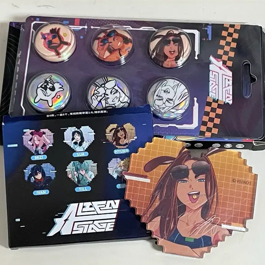 [BUNJANG] ACE Tera Rabbit Pop-up Heart Magnet Pin Badge Hyuna Bundle Set / 일괄) 에이스테 토끼 팝업 하트 마그넷 핀뱃지 현아