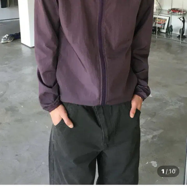 [BUNJANG] Gowin Running Speed Cropped Windbreaker Purple / 고윈 러닝 스피드 크롬 윈드브레이커 퍼플
