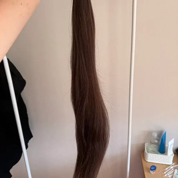 [BUNJANG] 24-inch Natural Remy Hair New KNOTLESS Tape-in Extensions - Brown / 붙임머리 24인치 뉴노팁
