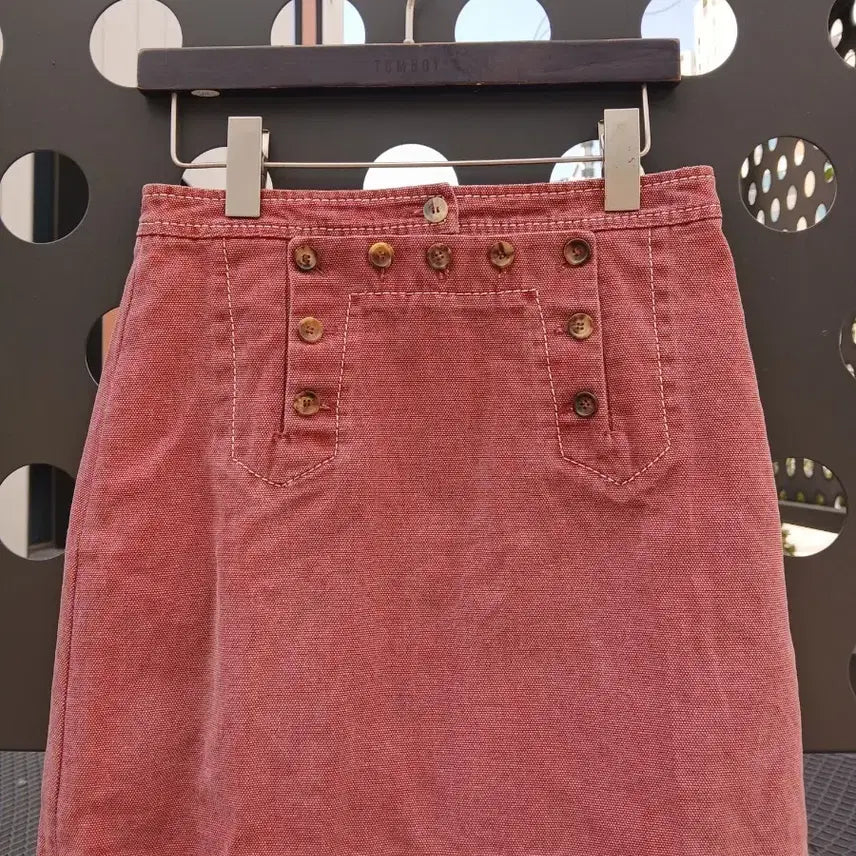 [BUNJANG] Celine Pink Cotton Midi Skirt / 셀린느CELINE 핑크 코튼 스커트