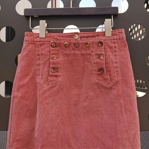 [BUNJANG] Celine Pink Cotton Midi Skirt / 셀린느CELINE 핑크 코튼 스커트