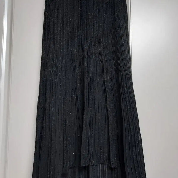 [BUNJANG] Time Glitter Pleated Long Skirt / 타임 글리터 스커트