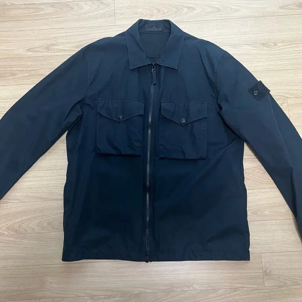 [BUNJANG] Stone Island 116F1 Ghost Piece O-Ventile Cotton Overshirt Navy Blue - 22FW / 스톤 아일랜드 116F1 고스트 피스 O-벤틸 코튼 오버셔츠 네이비블루 - 22FW