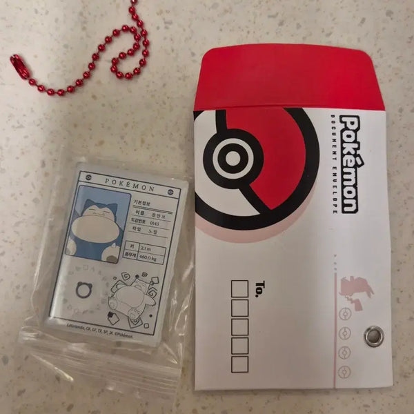 [BUNJANG] Lotte-ria Snorlax Introduction Magnet Keyring / 롯데리아 포켓몬 잠만보 소개서 마그넷 키링 팝니다.