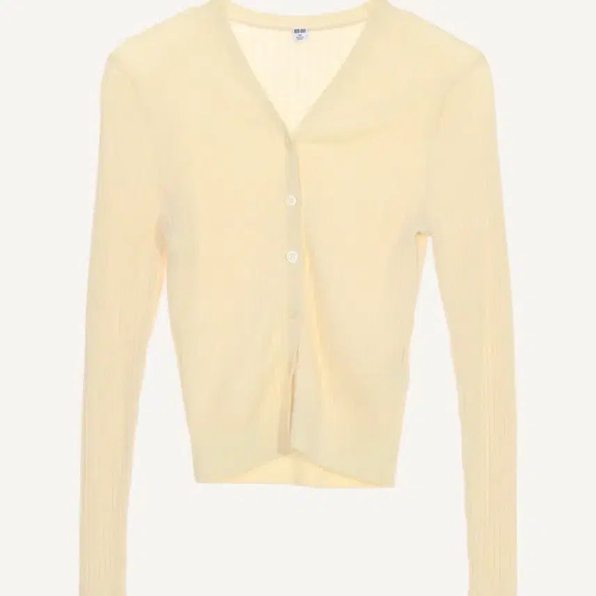 [BUNJANG] Uniqlo Cardigan Ivory Yellow / 유니클로 가디건 아이보리 노란색