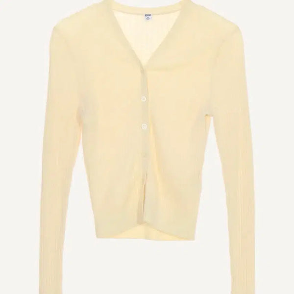 [BUNJANG] Uniqlo Cardigan Ivory Yellow / 유니클로 가디건 아이보리 노란색