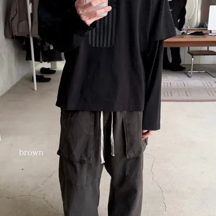 [BUNJANG] Polyteru 26ss Painter Pajama Pants Brown / [3]폴리테루 26ss 페인터 파자마 브라운
