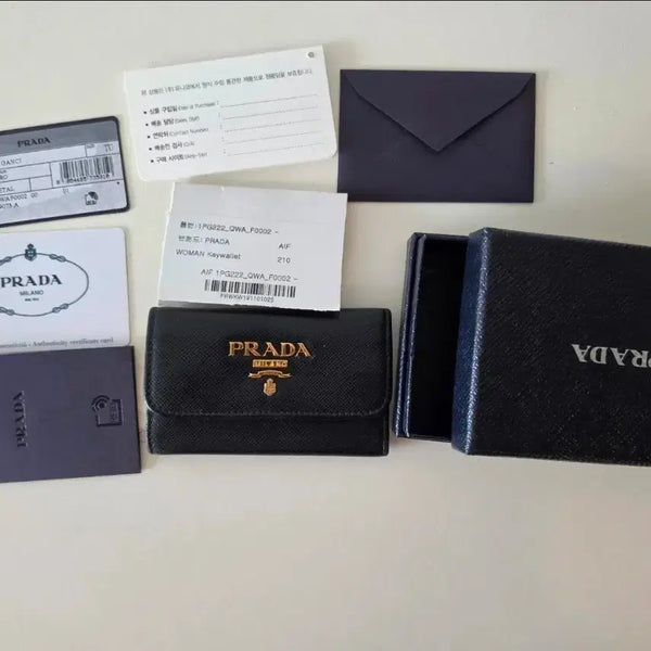 [BUNJANG] Prada Saffiano Leather 6-Hook Key Holder - Black / 프라다 사피아노 키홀더 블랙 보증서포함