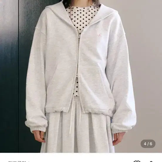 [BUNJANG] Funfromfun Sailor Zip-up Mélange Grey / 펀프롬펀 세일러 집업 멜란지 그레이
