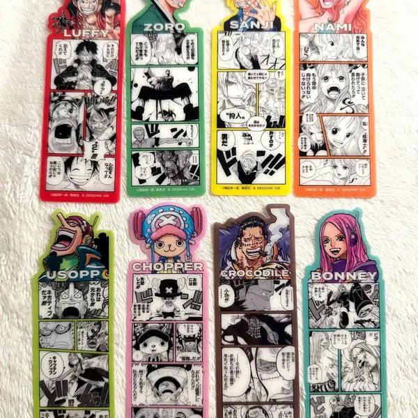 [BUNJANG] One Piece Baseshop Bundle Set Luffy Zoro Sanji Chopper Crocodile Bonney Usopp Nami Straw Hat Pirates Bookmark / 일괄) 원피스 베이스샵 북마크 책갈피 밀짚모자 해적단 루피 조로 상디 쵸파 크로커다일 보니 우솝 나미