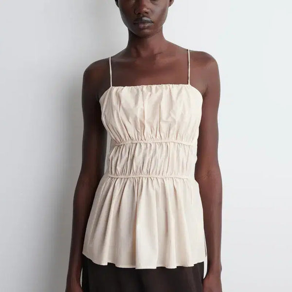 [BUNJANG] COS Gathered Cotton Top Sleeveless Blouse / 코스 나시 블라우스 개더드 코튼 탑 1297558