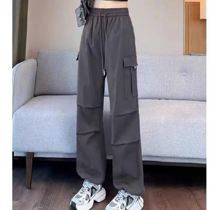 [BUNJANG] Gray Cargo Jogger Pants - Wide Fit, Size M, Unisex / 새상품 그레이 카고 조거팬츠 와이드팬츠 M사이즈 여름바지 남녀공용