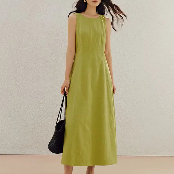[BUNJANG] Vintage Green Dress with Waistline Emphasis / 그린 원피스 빈티지 허리 라인 강조 산뜻하고 통기성 좋은