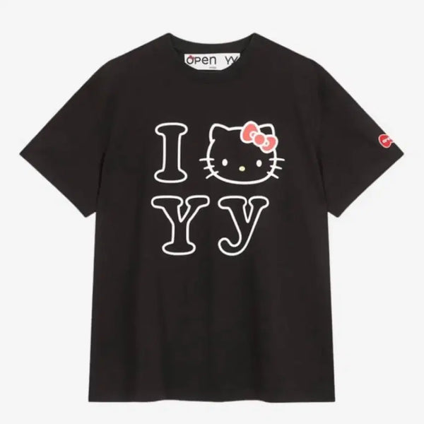 [BUNJANG] Openyy x Hello Kitty T-Shirt Black / 오픈와이와이 Open Yy x Hello Kitty T-Shirt Black
