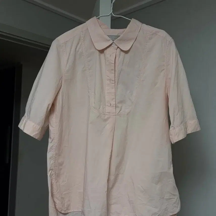 [BUNJANG] Margaret Howell Round Collar Pullover Shirt Pink / 마가렛호웰 둥근카라 핑크 셔츠