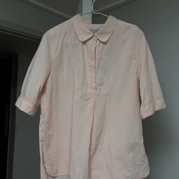 [BUNJANG] Margaret Howell Round Collar Pullover Shirt Pink / 마가렛호웰 둥근카라 핑크 셔츠